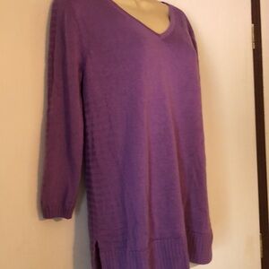 Woman’s acrylic viscose fall purple tunic blouse top